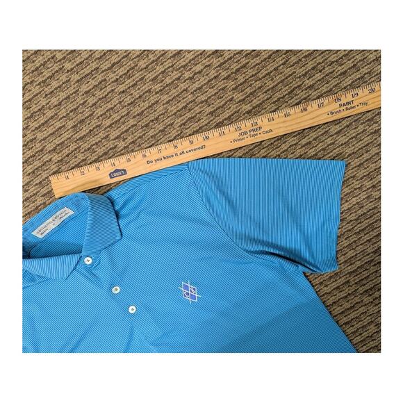 Holderness & Bourne Perkins Performance Striped Golf Polo Fiji Laguna Size M - Picture 7 of 10